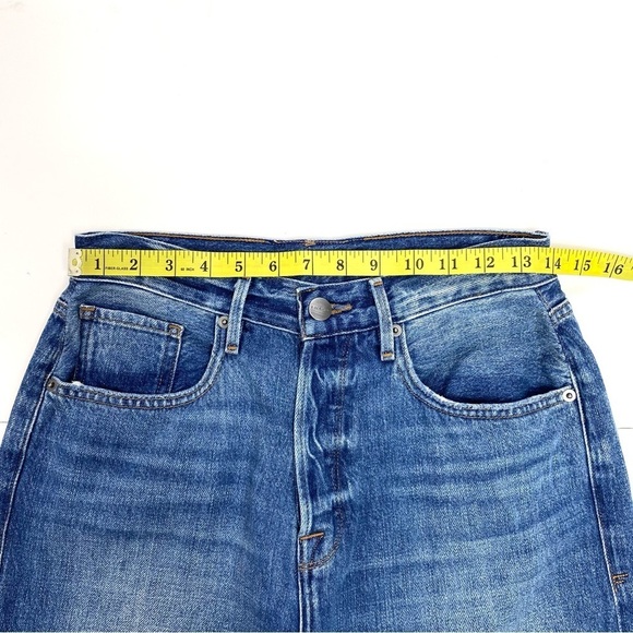 FRAME Denim Le Original Straight-Leg High Rise Jeans Style LOJ207 Whitmore Slash - Picture 11 of 15